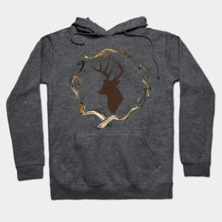 Stag Head Branch Wreath Hoodie